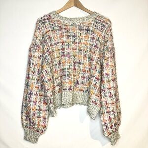Marc New York Multicolor Tweed-Style Crewneck Sweater